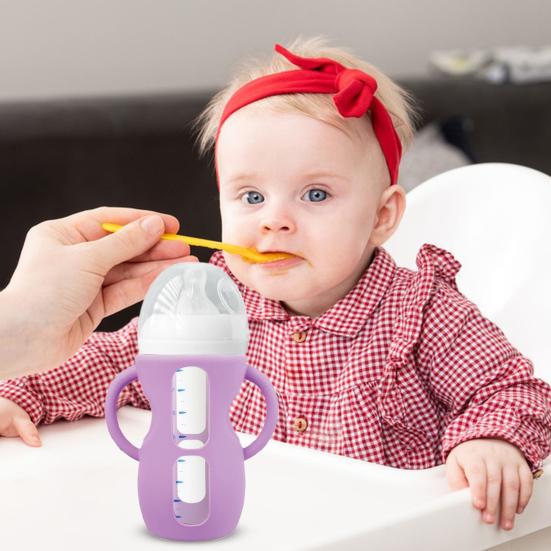 Чехол для детской бутылочки Philips 4/8 унций, стеклянные силиконовые ручки, удобные для захвата, защищающие от падения, уменьшающие воздействие пластика, чехол для детской бутылочки