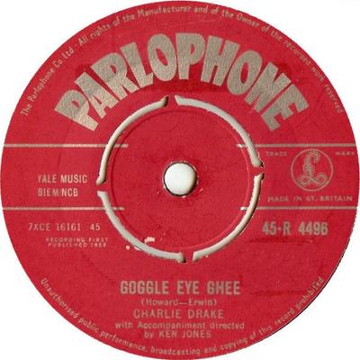 7-дюймовая пластинка CHARLIE DRAKE Tom Thumbs Tune Goggle Eye Ghee 45R4496 PARLOPHONE 1958 Великобритания Поп Б/у