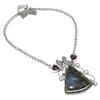 Natural Labradorite Gemstone Handmade 925 Sterling Silver Necklace 18" R3b00