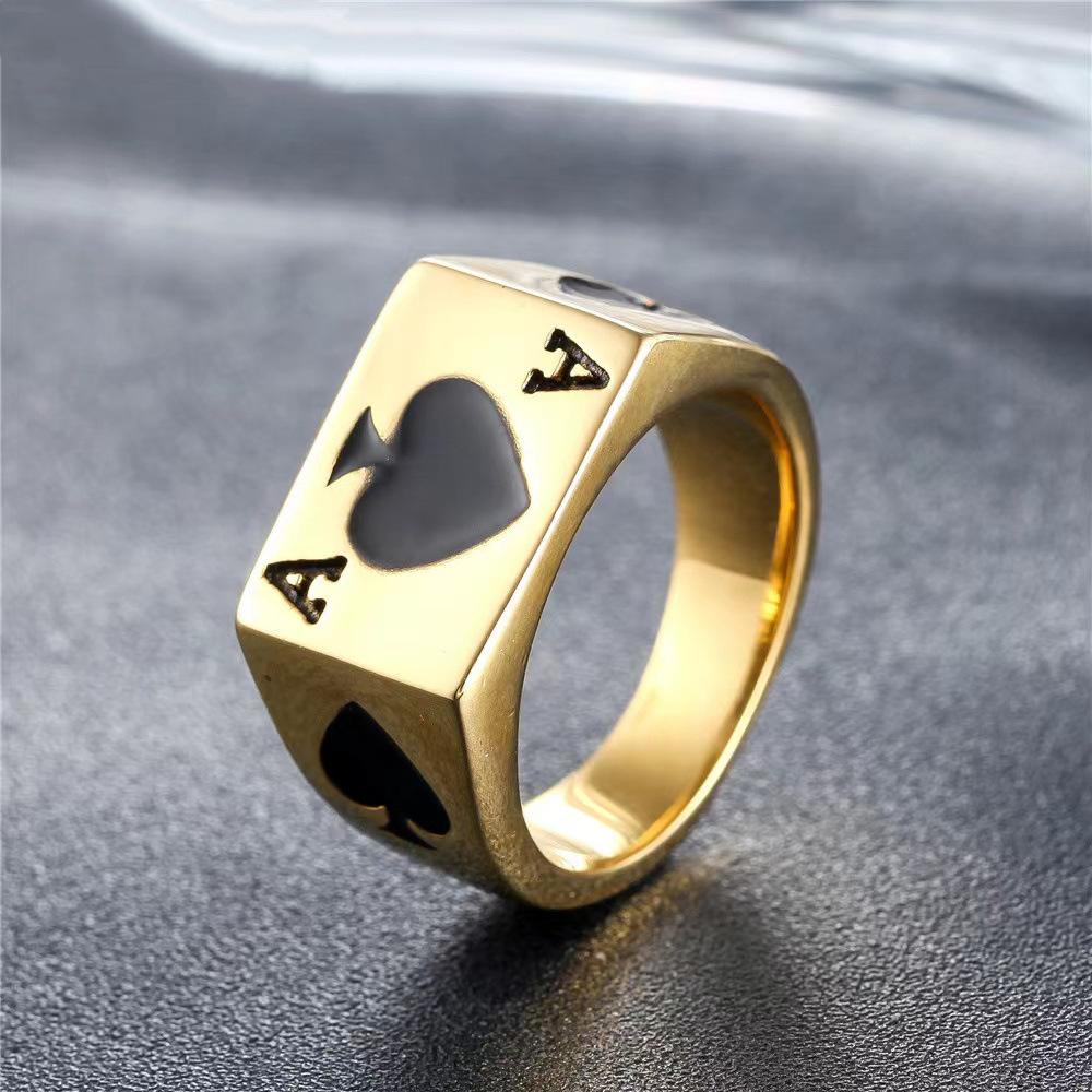 Крутое мужское байкерское казино кольцо Lucky Poker ювелирные изделия для мужчин из нержавеющей стали размер 7-15