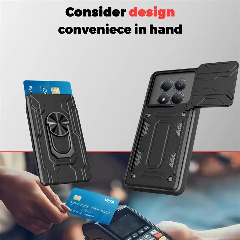 Heavy Duty Armor Shockproof Case For Xiaomi Redmi Note 15 Pro 5G 4G Note15 Pro Plus Lens Protector Cover Card Slot Holder Funda