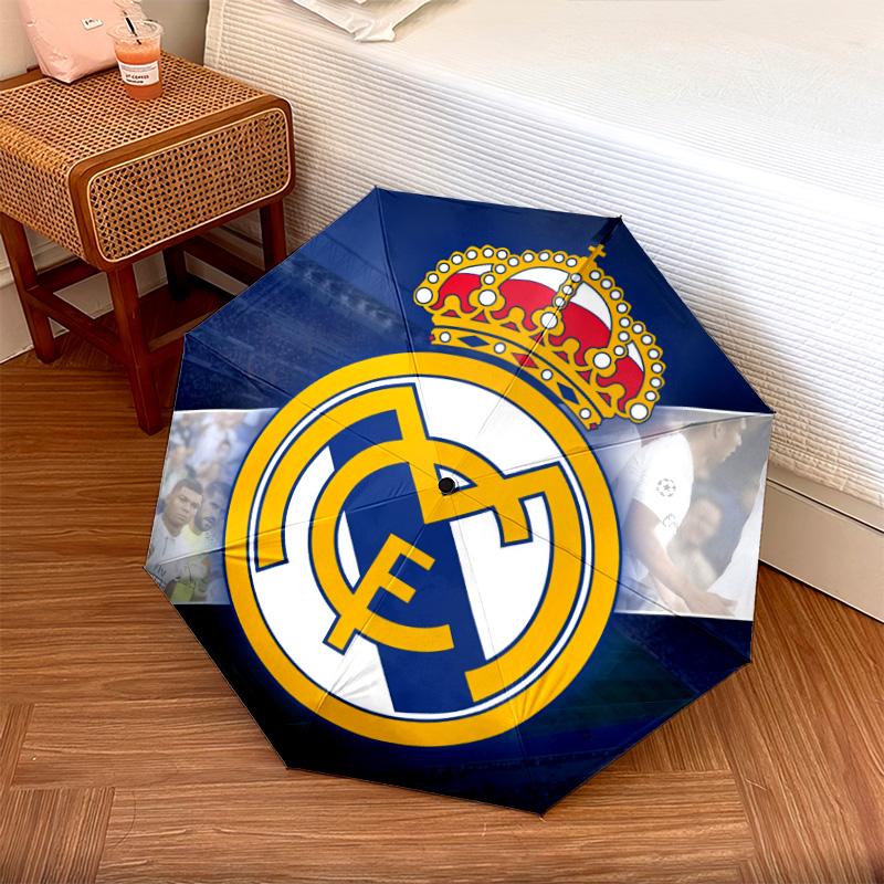 Узор Real Madrid CF, автоматический складной зонт, портативная и складная конструкция, 8 спиц, рождественский или день рождения подарок.