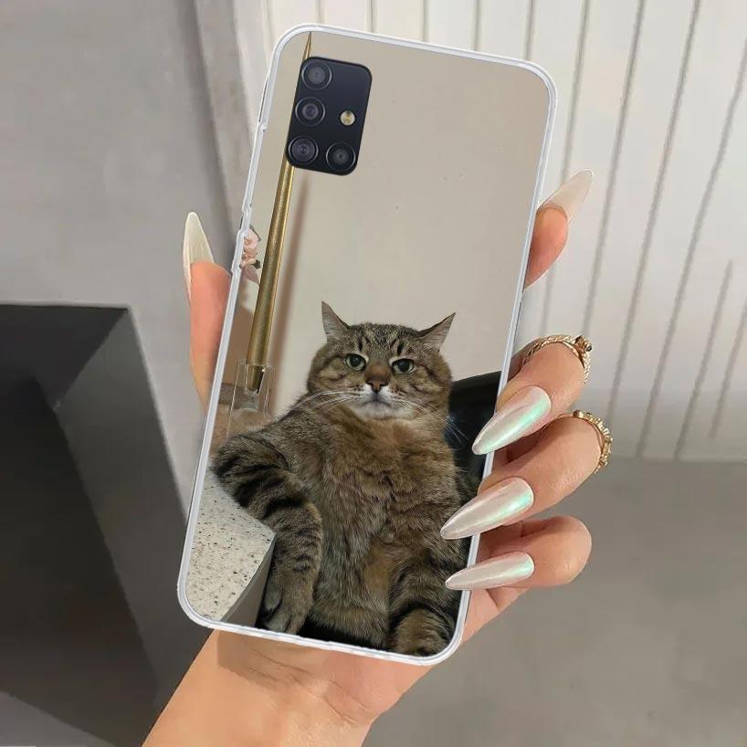Забавный чехол для телефона с мемами про кошек для Samsung Galaxy A52 A32 A22 A12 A02S A50S A30S A10S Note 20 Ultra 10 Plus S10 A31 A20 A71 A72