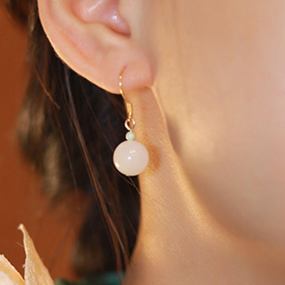 Temperament Party Green Bead Dangle Earrings  Bead Women Earrings Korean Jewelry Accessories