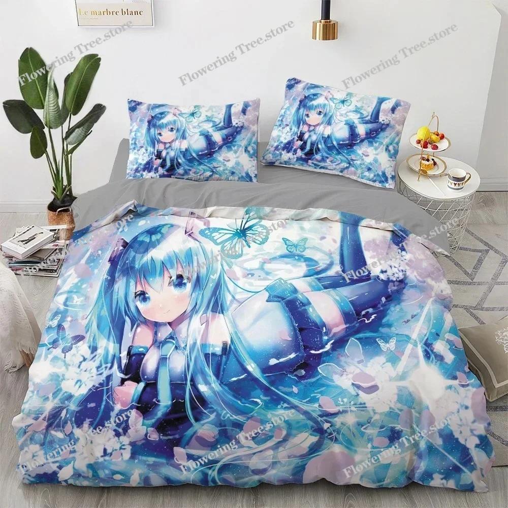 Комплект постельного белья Anime kawaii Япония Аниме loli Пододеяльник Детская спальня Мультфильм 3D Печатный пододеяльник Подарок в спальню