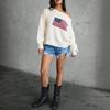 2026 Womens Loose Knit Sweater White Comfortable Long Sleeve Pullover Casual Top