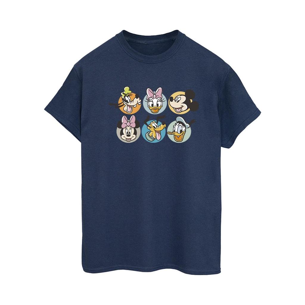 Disney Женская/женская хлопковая футболка с изображением Микки Мауса и друзей-бойфренда