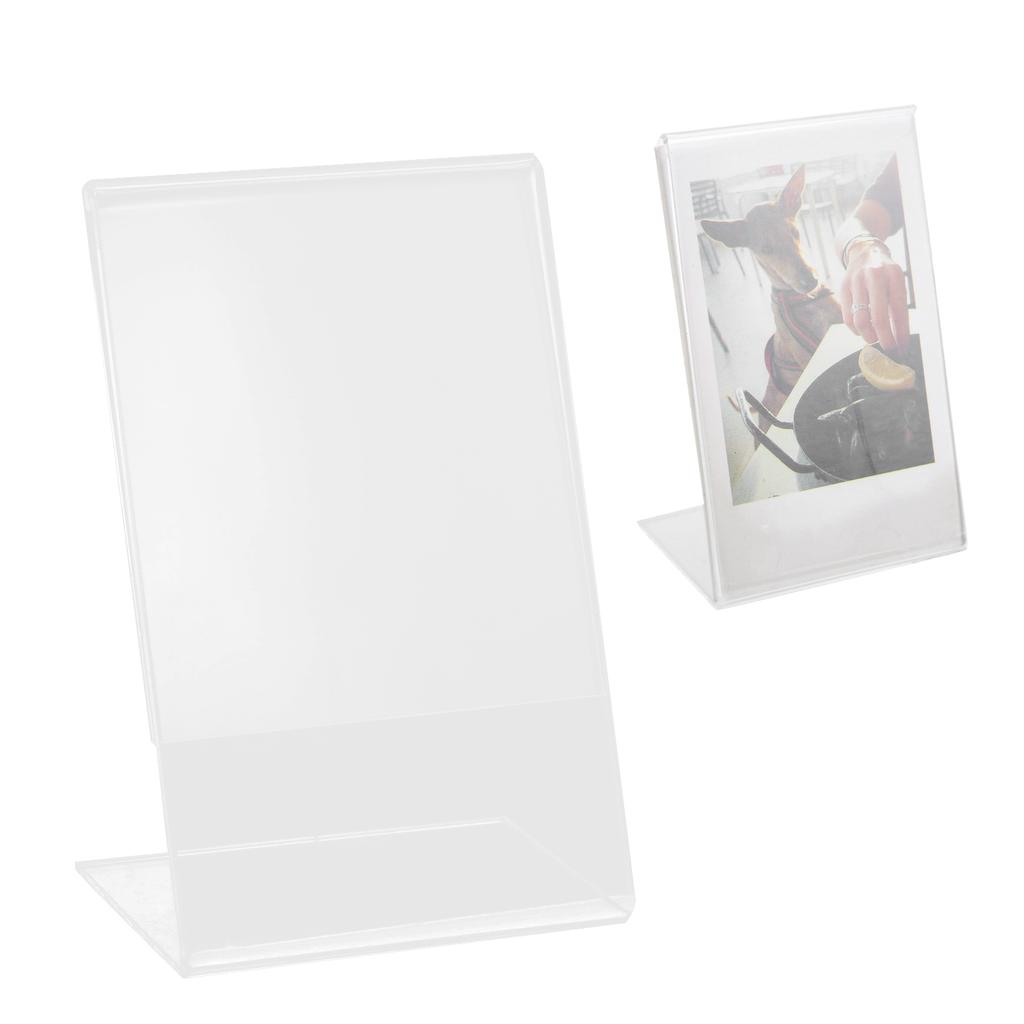 L Shape Clear Acrylic Photo Frame Holder Free Standing Portrait for Instax Mini 87s2550s909 3