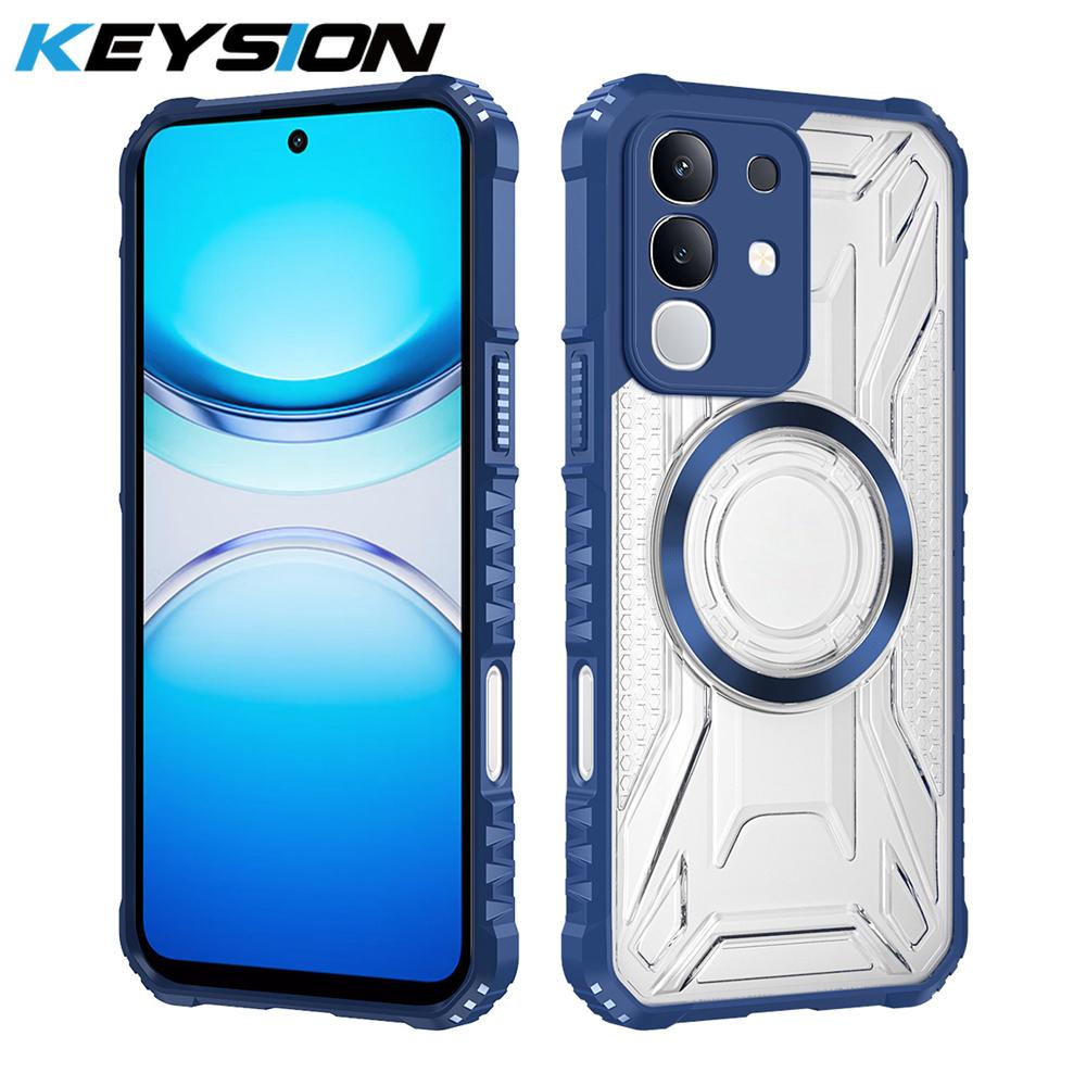 KEYSION Прозрачный магнитный чехол для VIVO Y29 4G Мягкий силикон+ПК Сверхпрочный противоударный чехол-накладка на заднюю панель телефона для IQOO Z10X 5G