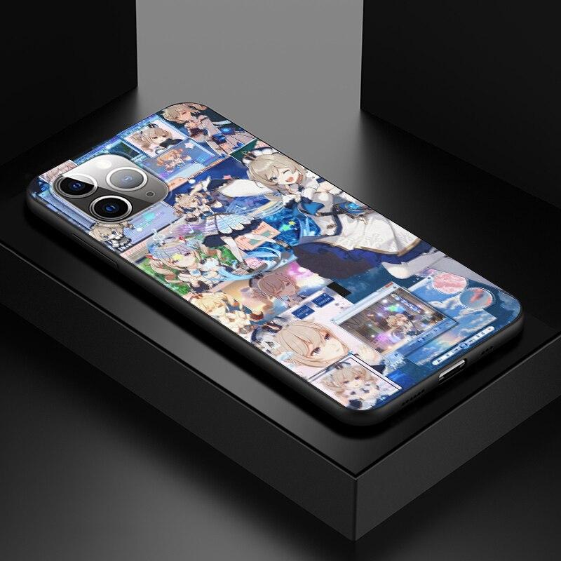 Genshin Impact для Apple iPhone 13 12 11 SE XS XR X 7 8 6 5 S mini Plus Pro MAX 2020, мягкий черный чехол для телефона