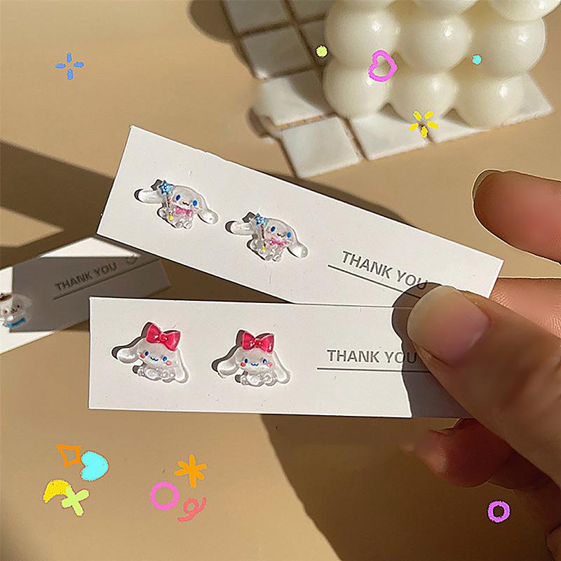 Милые Аксессуары Sanrio Hello Kitty Мультяшные Украшения Серьги-гвоздики Аниме Cinnamoroll Melody Kuromi Серьги Для Девочки Подарок