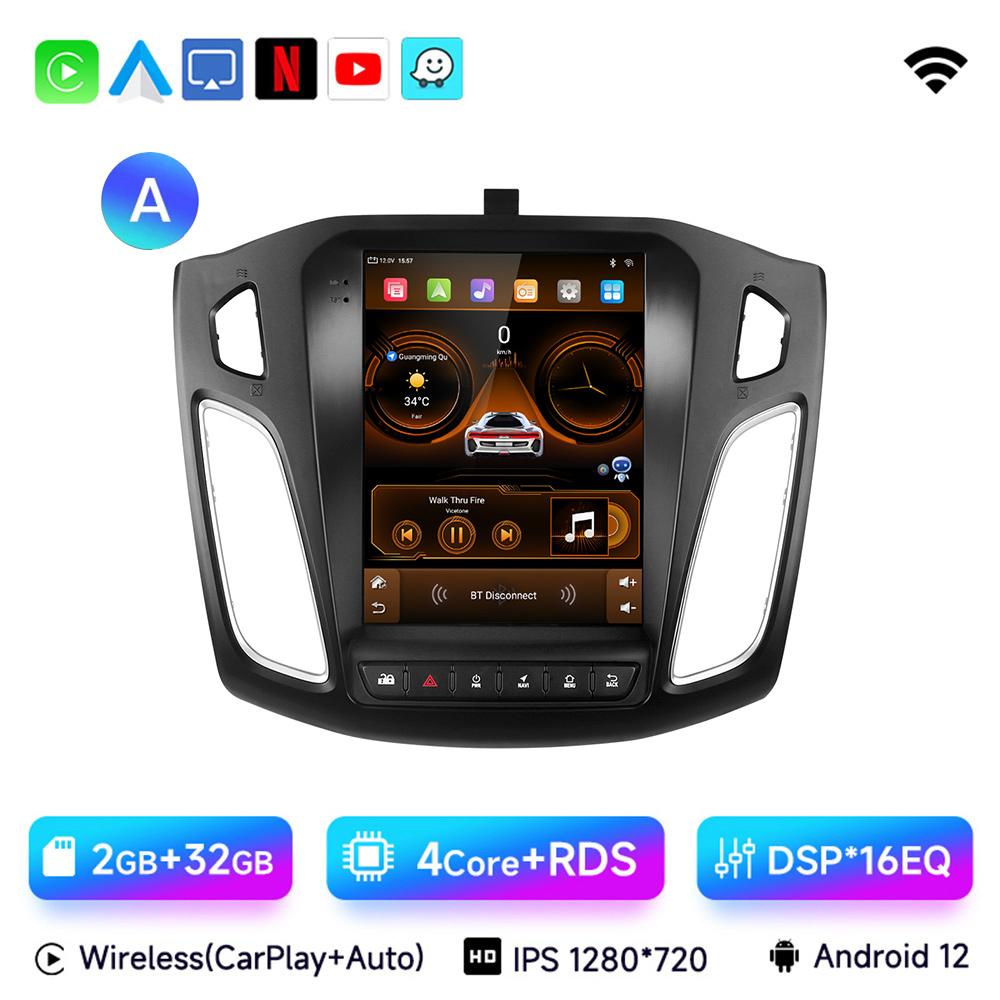 JIUYIN 2 Din 9.7" Android 13 Carplay Автомагнитола для Ford Focus 3 Mk 3 2011 2012 - 2019 Мультимедийный плеер 2Din GPS Автомагнитола DVD