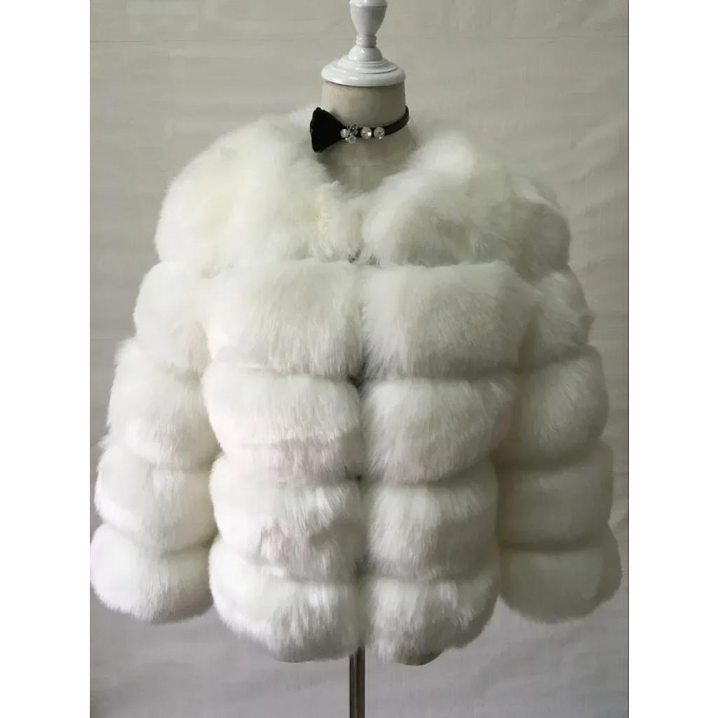Women Autumn Winter Imitation Fox Fur Faux Fur Coat Women's Short Long Sleeve Fur Artificial Fur Coat