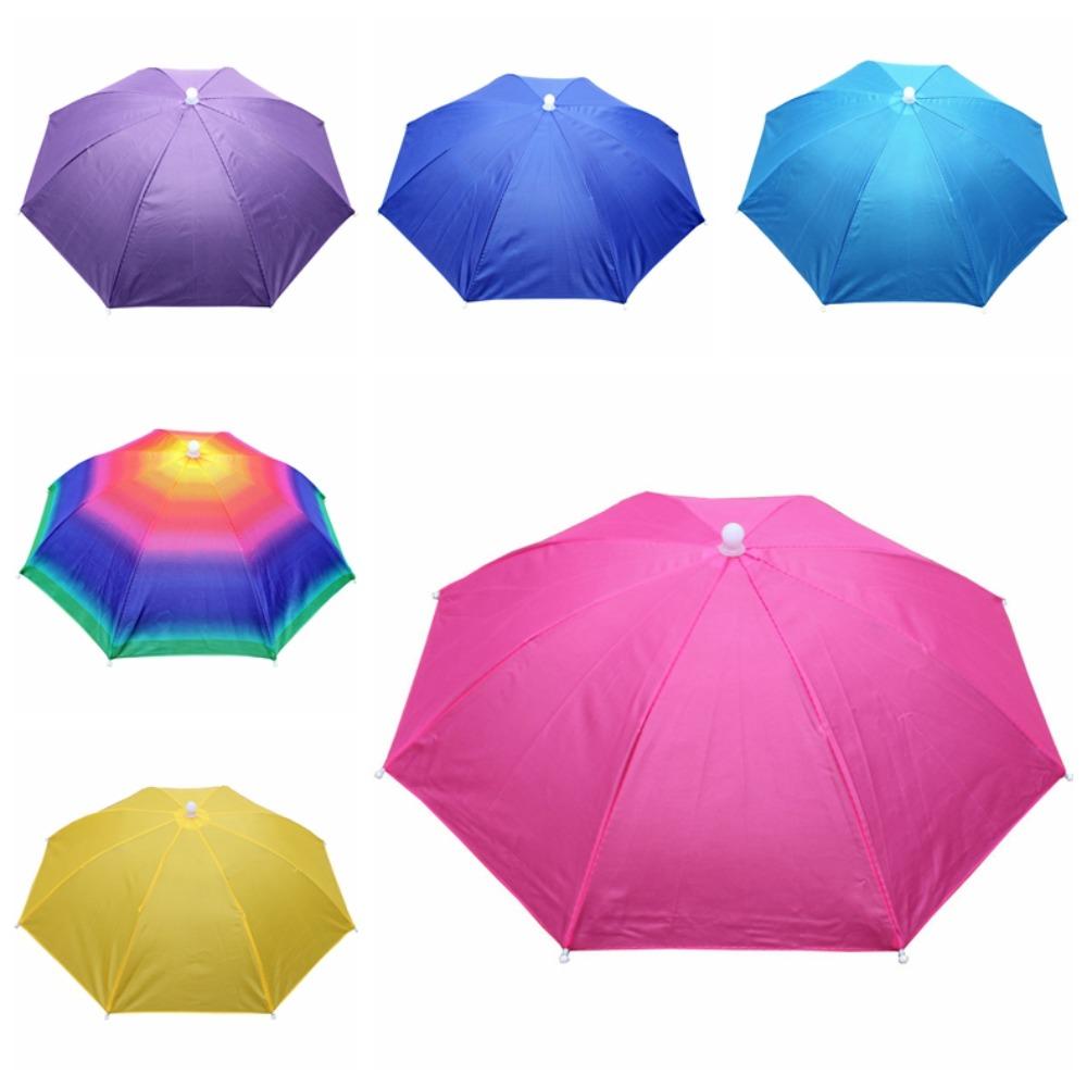UV Protection Rain Umbrella Hat Foldable Fishing Headwear Cap Beach Umbrella Hat Sun Shade