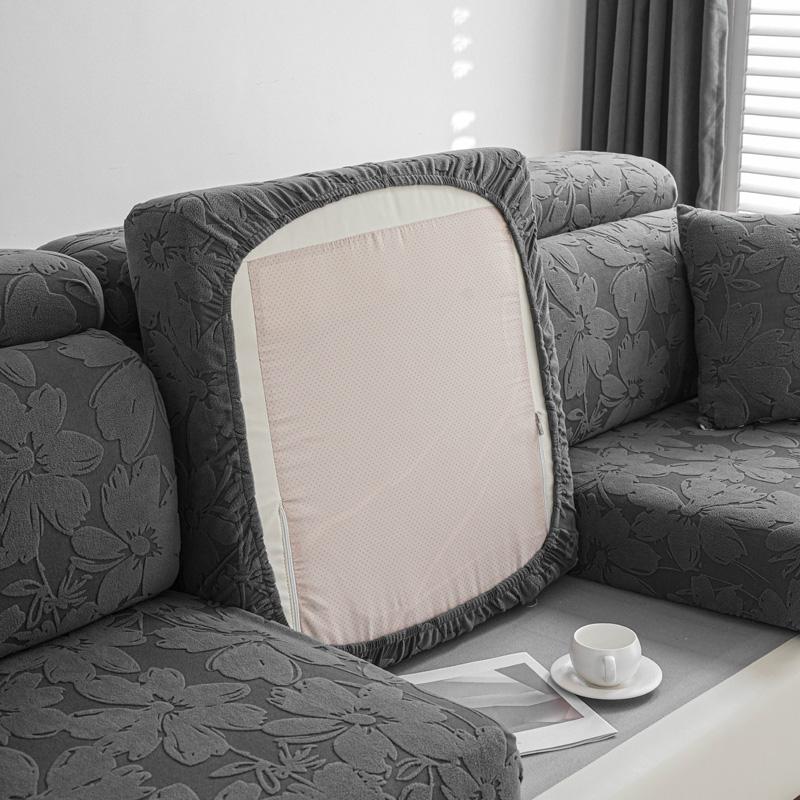 Растительный жаккардовый флисовый эластичный чехол для диванной подушки для гостиной, домашних животных, детей, защитная накидка для мебели, съемная, моющаяся
