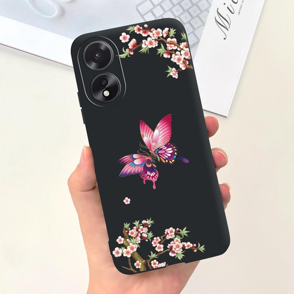Чехол для телефона OPPO A17 A17K Цветок Астронавт Мягкий Силиконовый Матовый Чехол Для Coque OPPOA17 OPPOA17K A 17 17K Fundas Ударопрочный