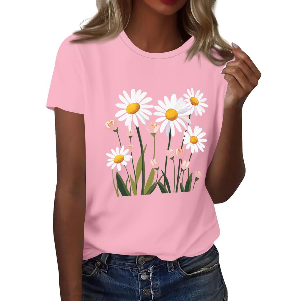 Женская мода повседневная футболка с круглым вырезом и короткими рукавами, топ, футболка, топ