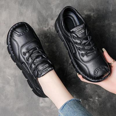 Женские ретро лоферы из коровьей кожи в британском стиле на толстой подошве, осень 2025