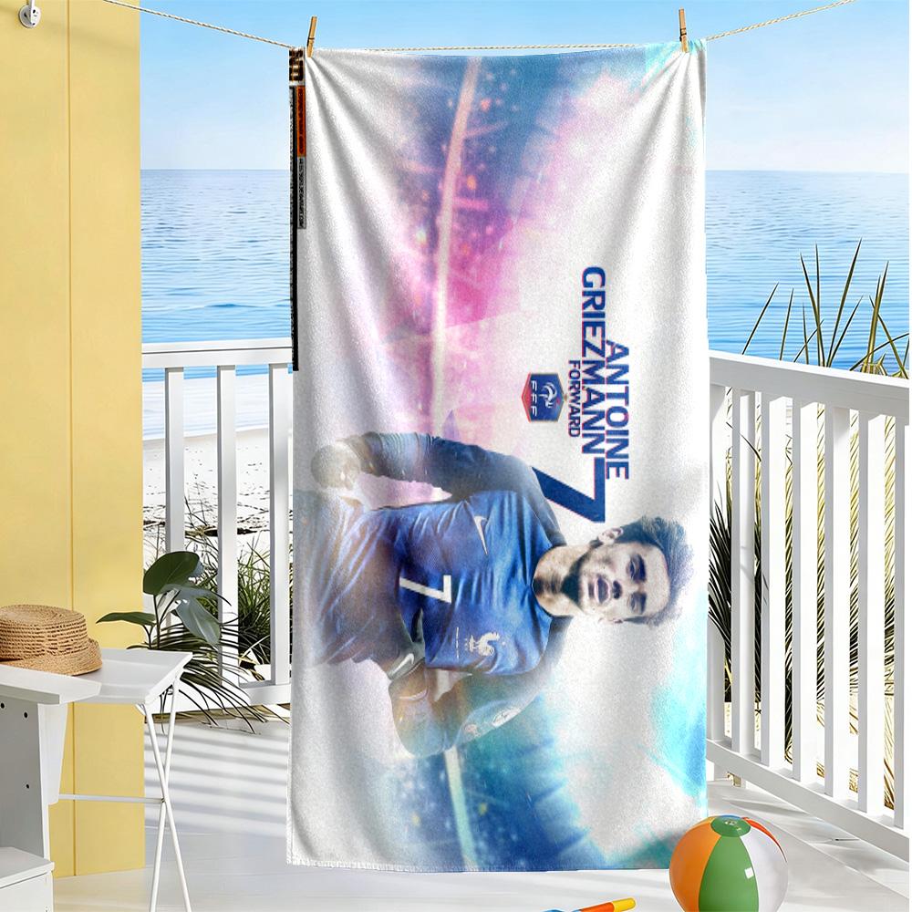 Griezmann's Jersey Beach Towel Super Soft Microfiber Quickdry Fabric Comfortable Lightweight Suitable for Swimming, Gym, Camping, Yoga Vacation