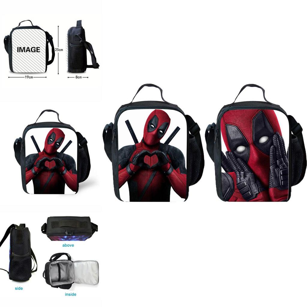 Deadpool Student Insulated Backpack With Large Capacity And Adjustable Shoulder Strap