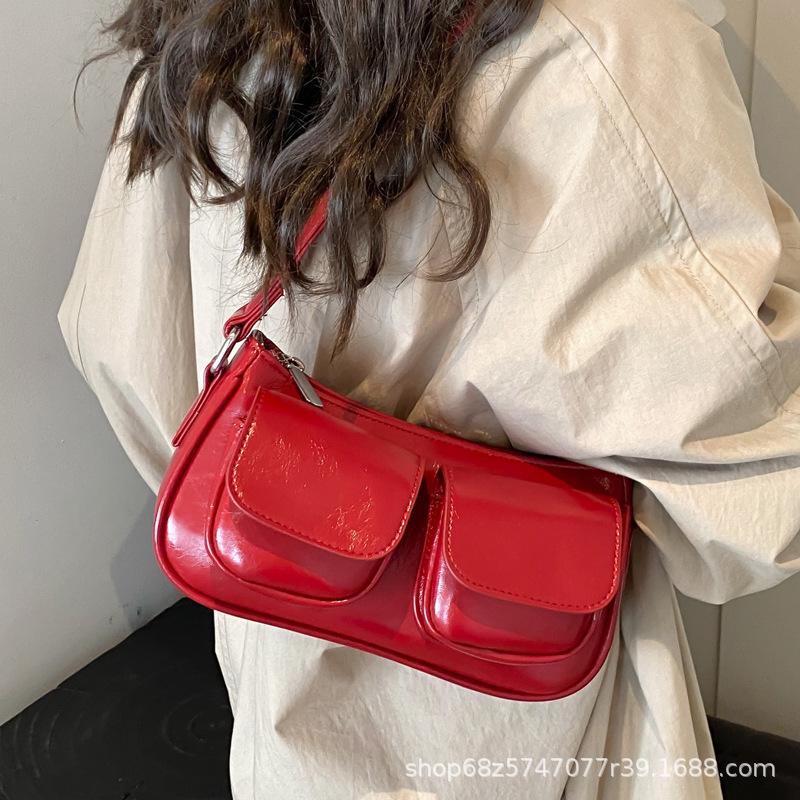 French Niche Underarm Bag Women's Summer 2025 New Trendy Fashion Shoulder Locomotive Bag Texture Portable Oblique Span Bag