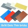 5pcs DIY Building Blocks Double Side Base Plate 8x16 Dots 12 Color Educational Creative Size Compatible with 92438 Toys for Children