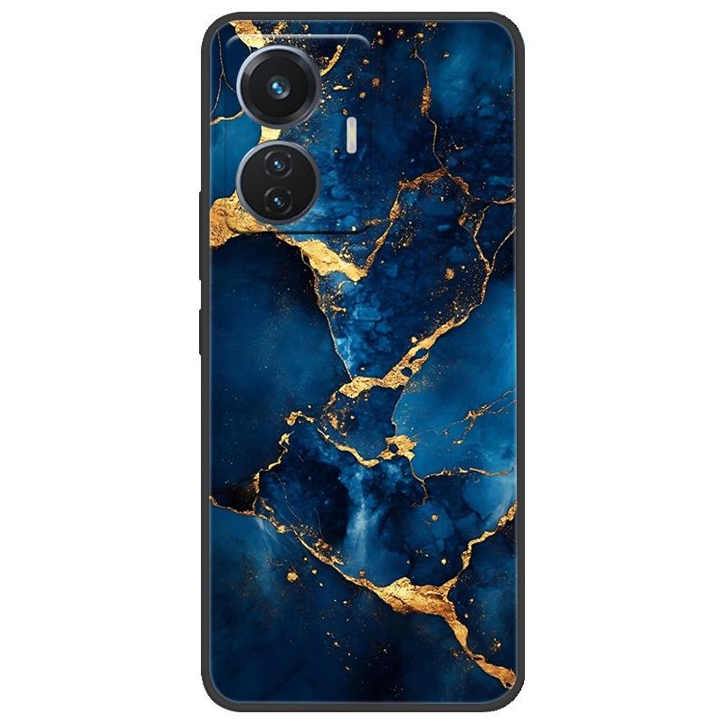 Для vivo T1 4G Y55 4G iQOO Z6 44 Вт V2153 Чехол Мраморный Мягкий Матовый Силиконовый Чехол на Заднюю Панель Для Vivo T1 44 Вт Полная Защита Чехол для Телефона