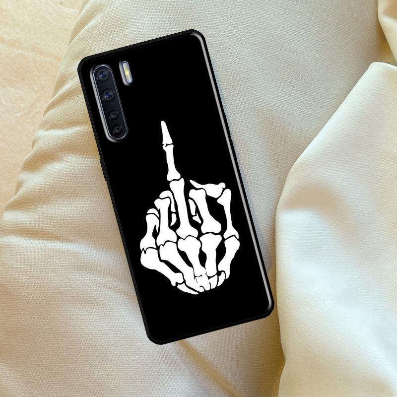 Чехол 'Скелет Средний палец' для Oppo A96 A76 A16 A18 A38 A58 A78 A98 A74 A94 A54 A80 A60 A40 A15 A17 A57 A5 A6 Pro