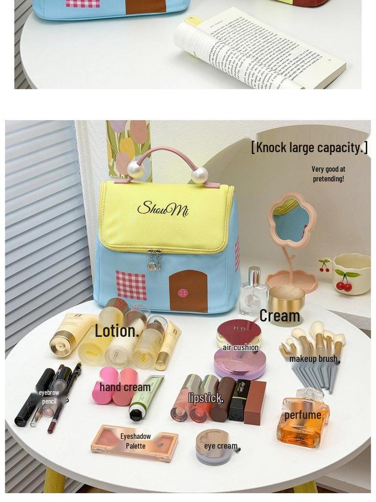 Dopamine House Women's Waterproof Travel Makeup Bag - Large Capacity, Portable Storage Handbag