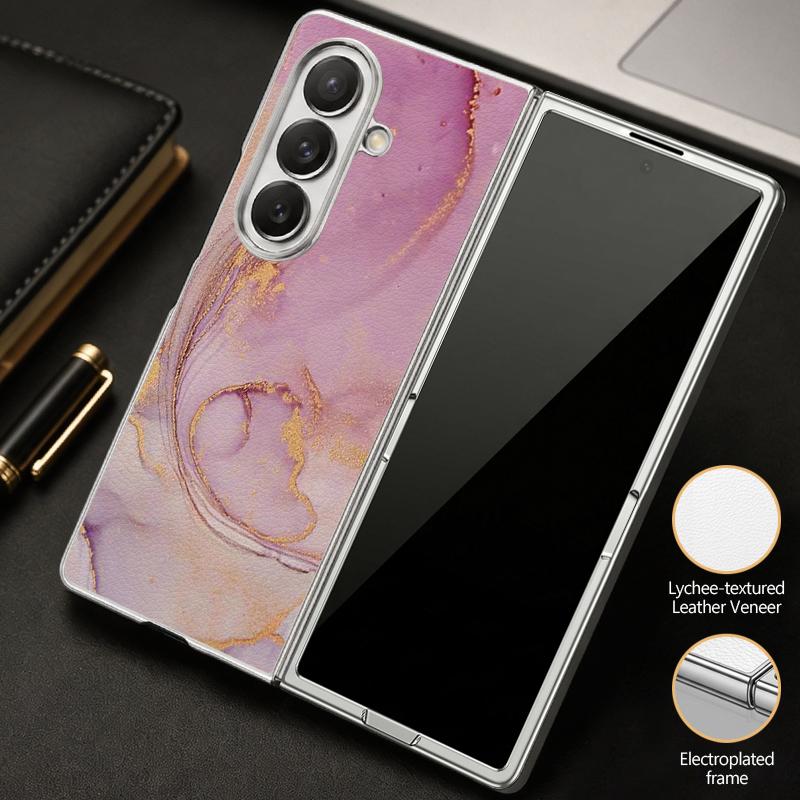 Акварельный мраморный чехол для Samsung Z Fold 8 Ultra 7 6 5 Гибридный 3-в-1 Кожаная накладка с покрытием Складной чехол для телефона для Galaxy Z Fold8 Fold7 Fold6