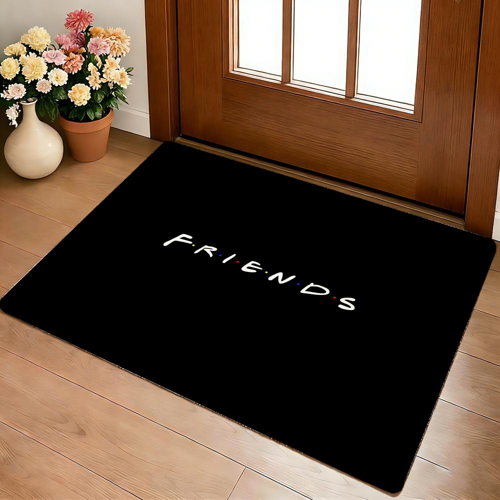 Friends Welcome Floor Mat Cozy Flannel Soft Thick Non-Slip Mat For Living Room Bedroom Kitchen Decor Rugs