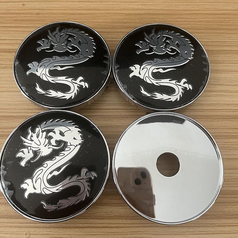 DBS3 4pcs/set Universal 56mm 60mm Dragon Emblem Car Wheel Center Hub Cap Dust-Proof Sticker Covers