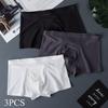 3 PCS/SET Ice Silk Seamless Mens Boxer Shorts Breathable Underwear Male Ultra-thin Breathable Panties XL-3XL
