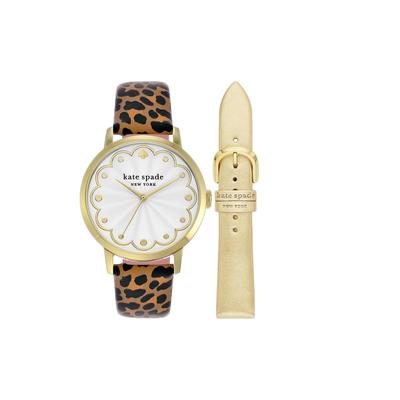 Ремешок для Apple Watch® с леопардовым принтом Kate Spade New York (для корпусов 38/40/41 мм) & Классический корпус часов. Совместимый набор