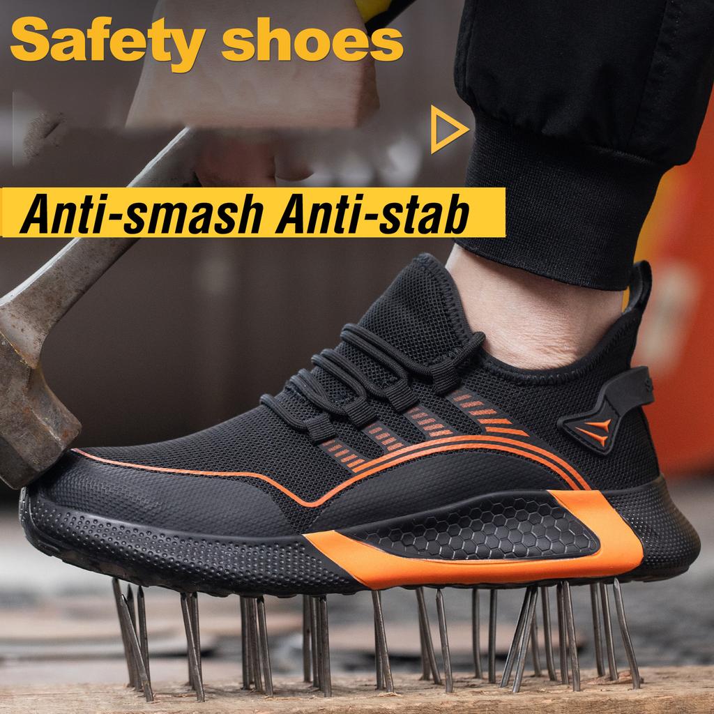Мужская защитная обувь со стальным носком. Женские устойчивые к проколам рабочие кроссовки. Легкая рабочая обувь.