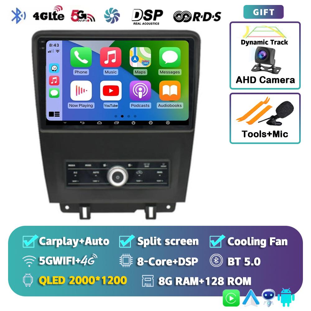 Android 14 Carplay Auto для Ford Mustang 2010 2011 2012 2013 2014 Автомобильный радиоприемник Мультимедийный плеер Видео GPS Стерео WIFI+4G 2 din DSP