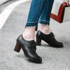 2024 Autumn Women Oxford Lace Up Shoes Vintage Round Toe Women Ankle Boots England Style High Heels Ladies