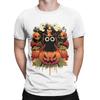 Novelty HALLOWEEN TRICK Black Cat T-Shirts Men Crewneck 100% Cotton T Shirts Cute Ghost Pumpkin Short Sleeve Tees Party Clothing