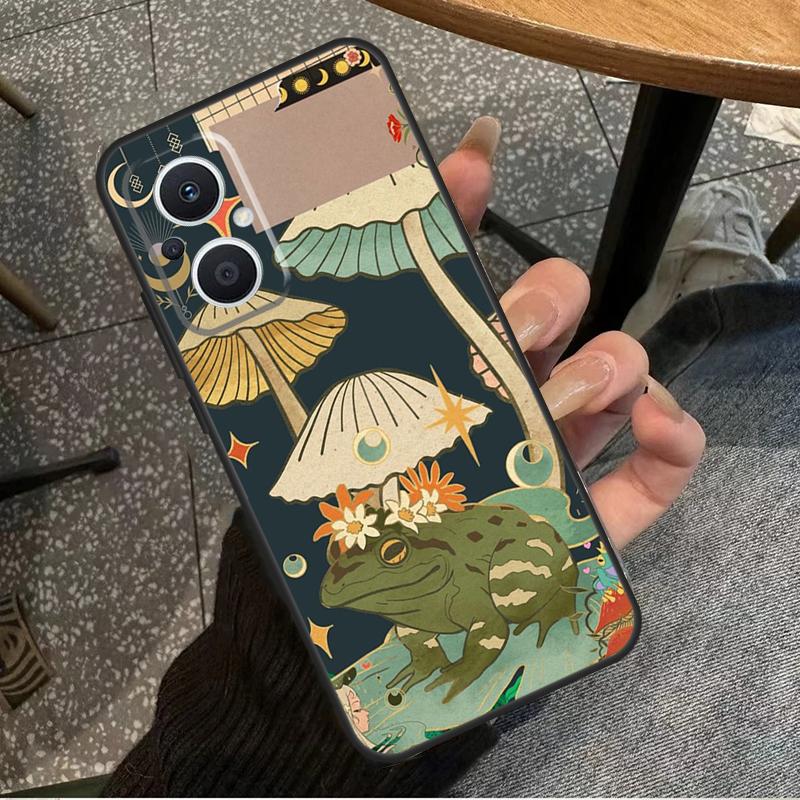 Винтажный Ретро Лягушка Грибы Для OPPO Reno 10 11 12 13 14 Pro 7 8 Lite 8T 11F 12F 13F 14F OPPO Find X8 X9 X5 X6 Pro Чехол