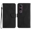 For Vivo V50 Lite 5G Case Skin Touch Lines Imprinted PU Leather Flip Phone Cover