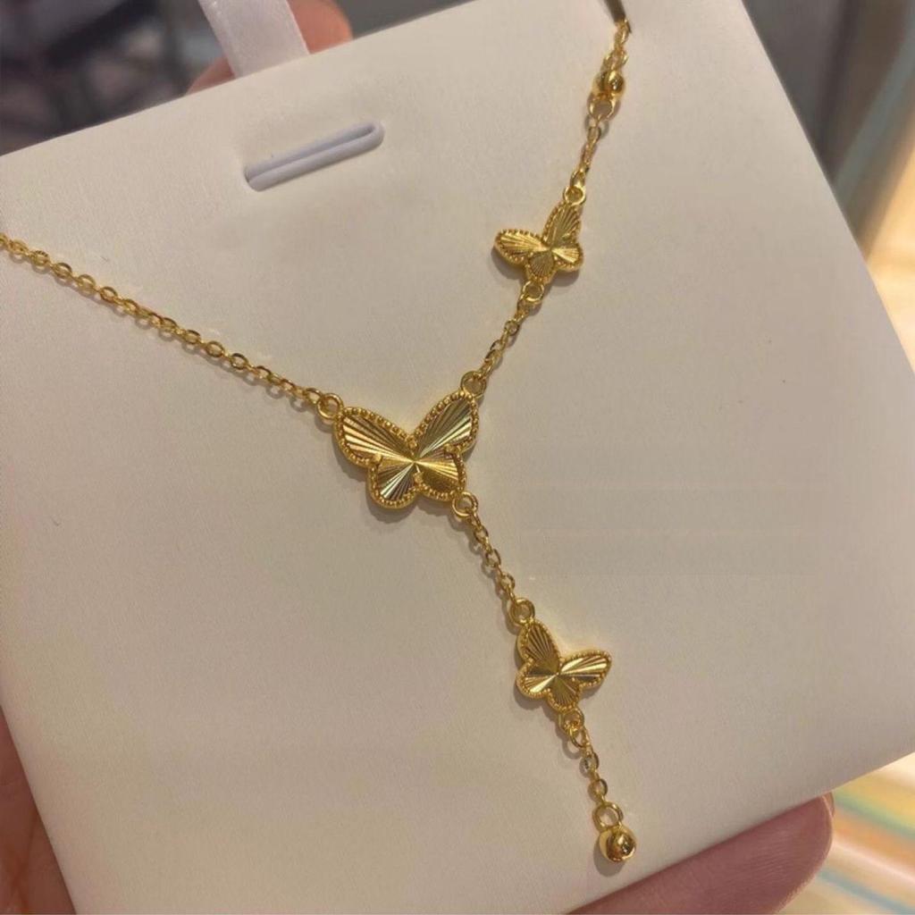 Ожерелье-бабочка с золотым покрытием - Женское роскошное украшение-цепочка для ключицы