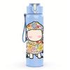 1PC Floral Sheep Cartoon Graphic,750ml Color Plastic Sports Water Bottle,Leakproof Flip Straw Lid,Suitable for Sports Office Home Use
