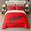 Custom Bedding Set Detroit Red Wings Pattern, Print Name Text 1 Duvet Cover plus 2 Pillowcases Home Textile