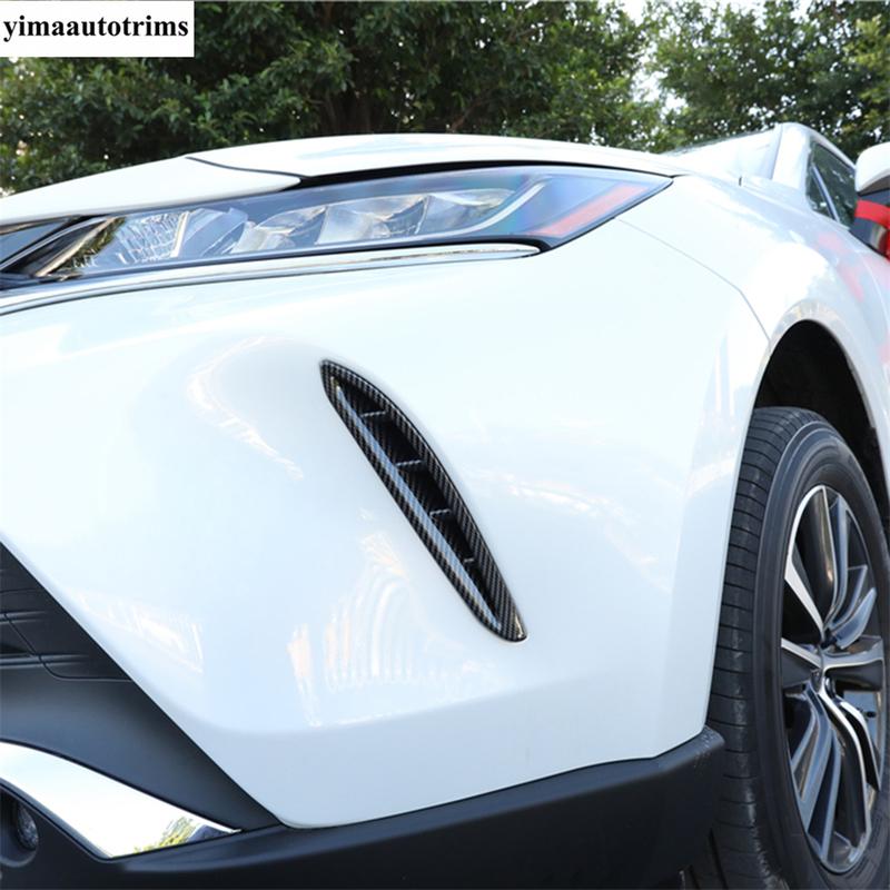 Для Toyota Venza / Harrier - 2024 Передняя противотуманная фара Кольцо фары Накладка-бровь Накладка на веко Отделка ABS Черный / Углеродное волокно Аксессуары