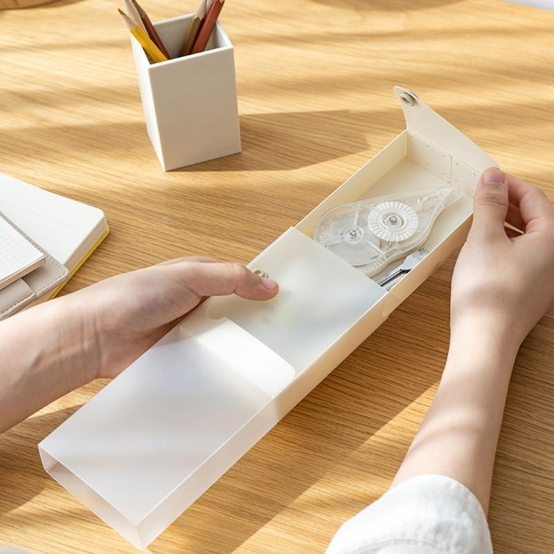 2 шт. Пластиковый пенал большой вместимости, выдвижной пенал, органайзер для карандашей для эскизов, контейнер для цветных карандашей