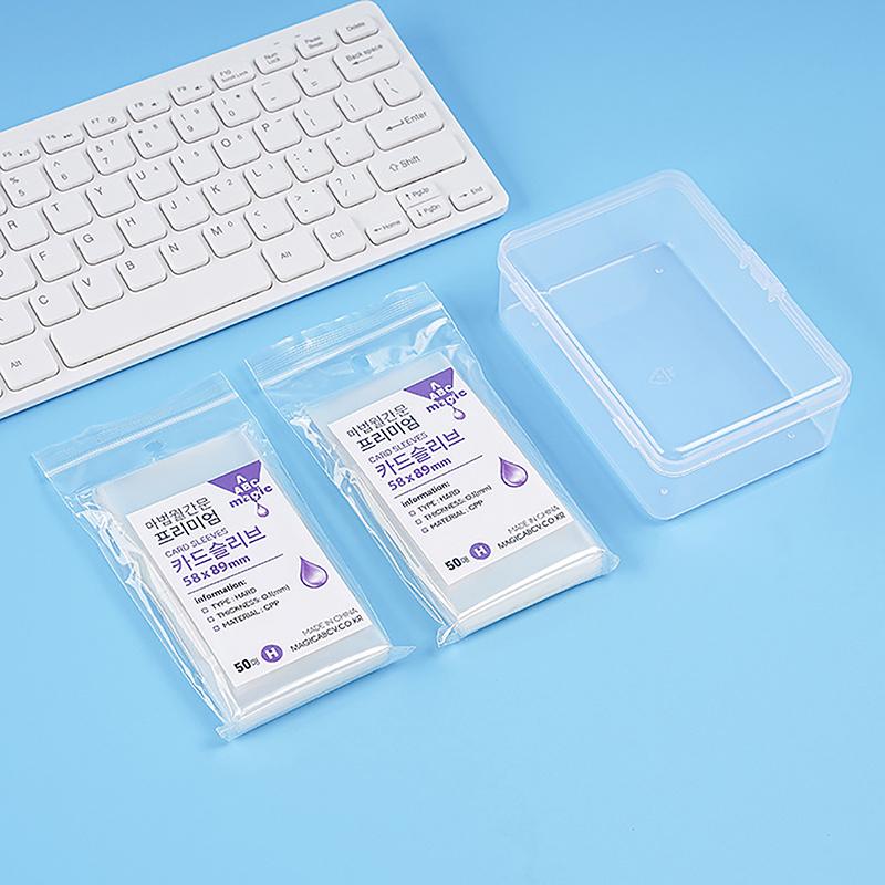Ins Transparent Plastic Storage Box Photocards Small Card Storage Box Desk Organizer Box Classification Box Stationery
