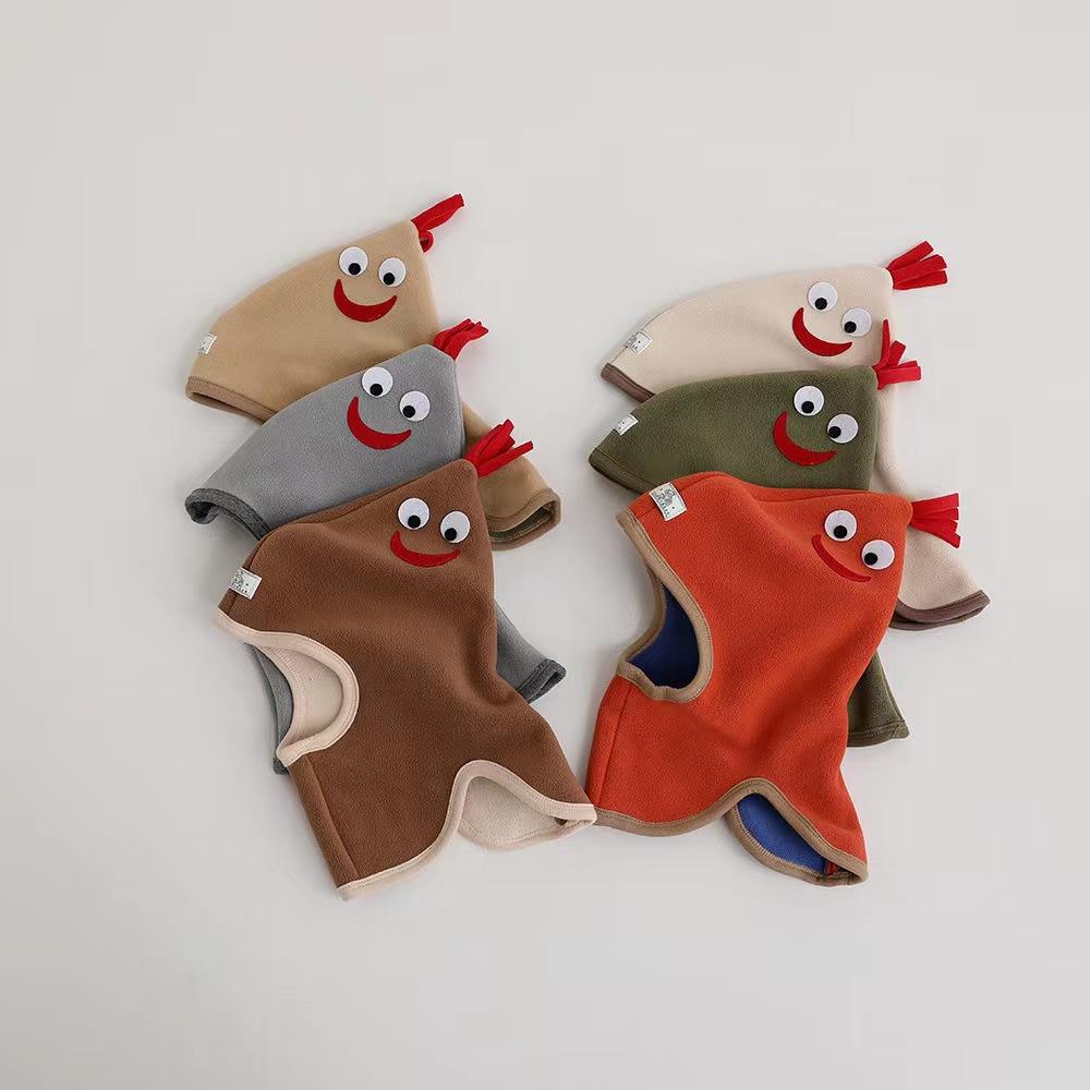 Милая детская шапка-чепчик, шарф, цельный мягкий флис, осень-зима, детские шапки-бини, теплые уши, защита шеи, детская кепка с героями мультфильмов