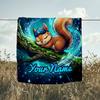 1PC Custom Name Squirrel Dreams Moonlight flannel blanket versatile,all-season throw suitable for the living room,bedroom,camping,travel,and gift