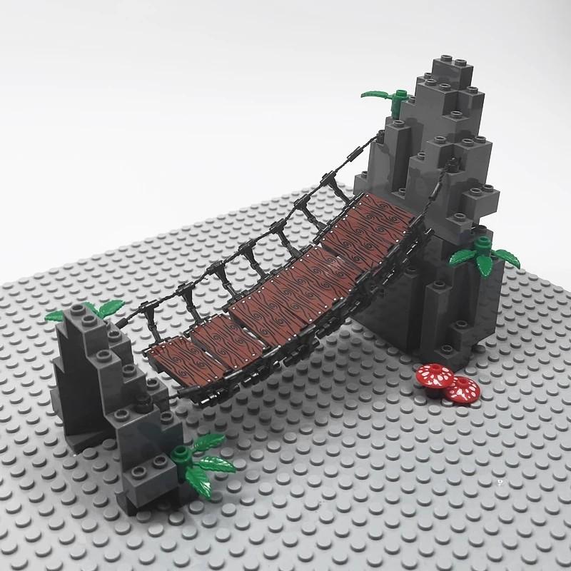 Набор 'Подъемный мост' Горный мост Каменный Классический MOC Детали Кирпичи Детали Конструктор Строительные Блоки Компоненты 6083 23996 63141
