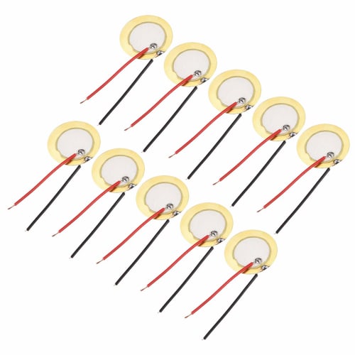 uxcell Brass Piezo Discs, 20mm Piezo Pickup Plate Diameter, Compatible with CBG Guitars, Tauch Sensor, and Buzzer, Pack of 10
